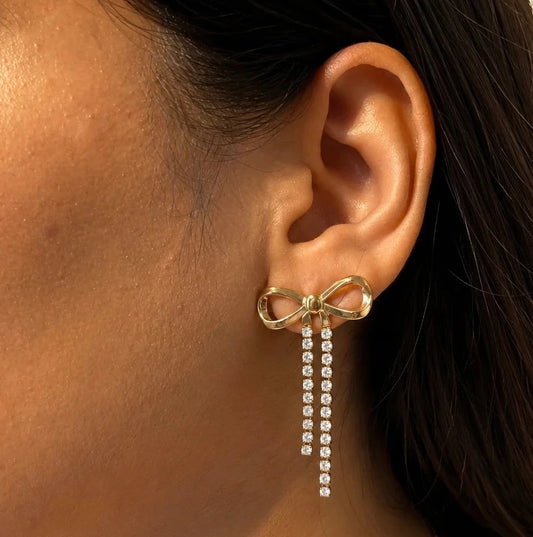 Ballerina Bow Earrings - 18K Gold Plated