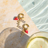 Rosy Beaded Dangler Earrings