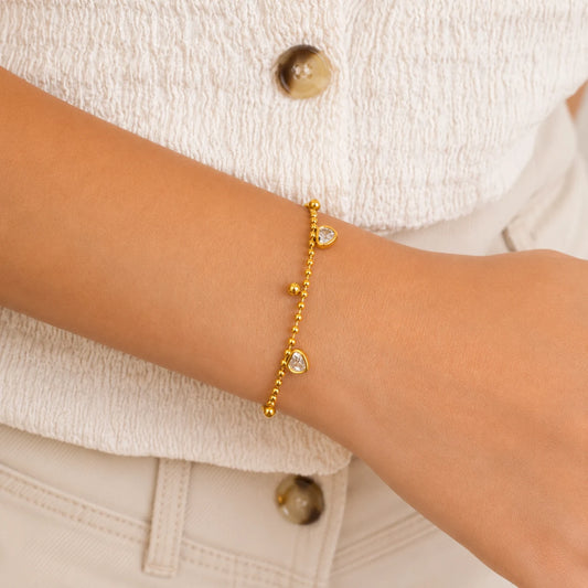 Dots and Drops Bracelet - 18K Gold Plated