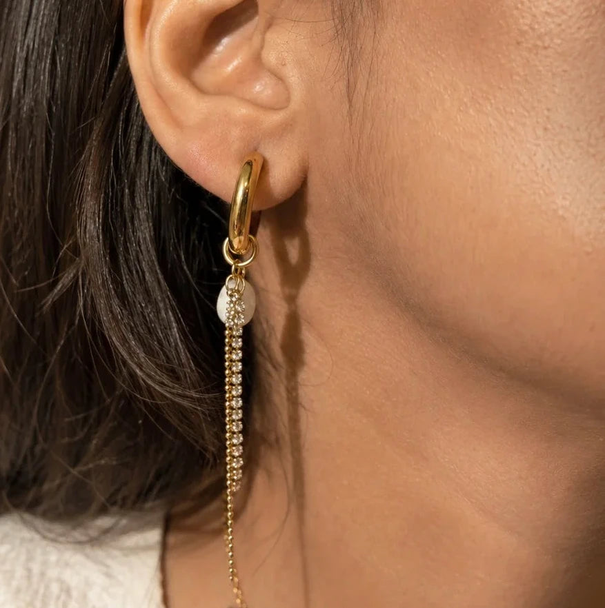 Orbit Dangle Dangler Earrings - 18K Gold Plated