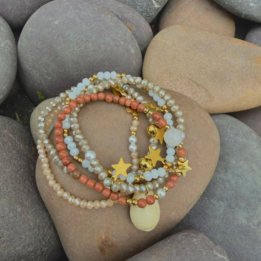 Ocean Whisper Bracelet Stack - 18K Gold Plated