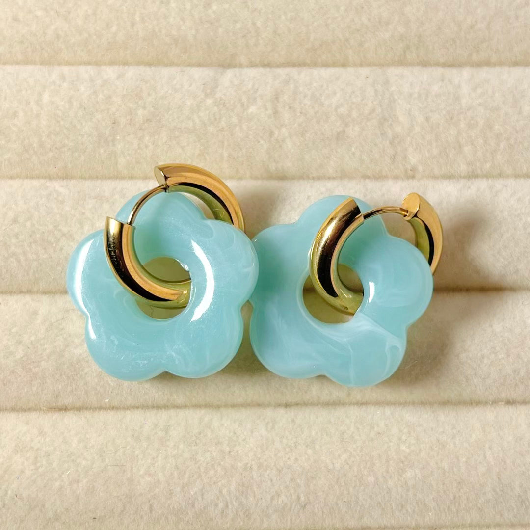 Flora Drop Hoop Earrings