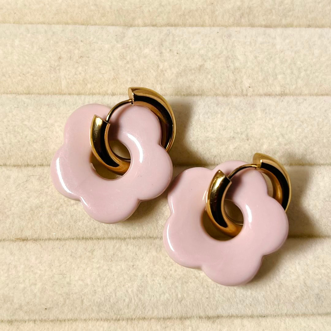 Flora Drop Hoop Earrings