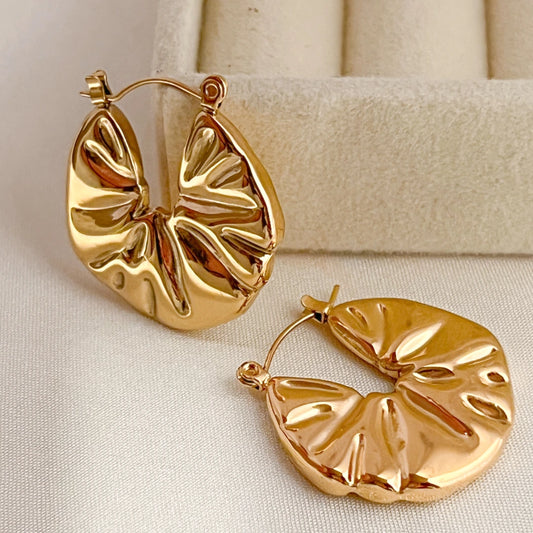 Coastline Hoops Earrings - 18K Gold Plated