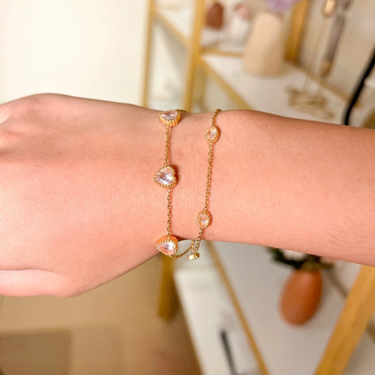 Heart's Journey Bracelet - 18K Gold Plated
