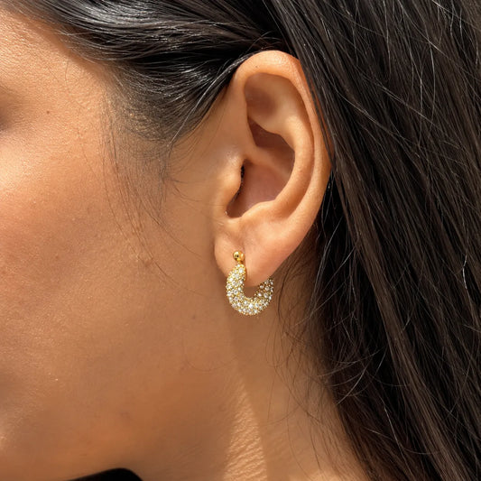 Galaxy Gleam Hoops Earrings - 18K Gold Plated