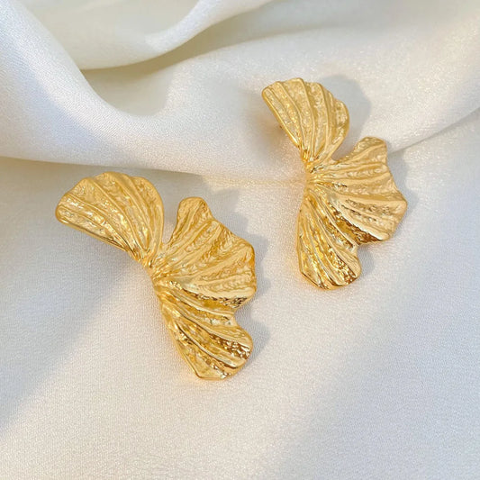 Fluttered Bold Earrings - 18K Gold Plated
