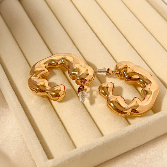 Echo Hoops Earrings - 18K Gold Plated