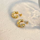 Ripple Pearl Hoops Earrings
