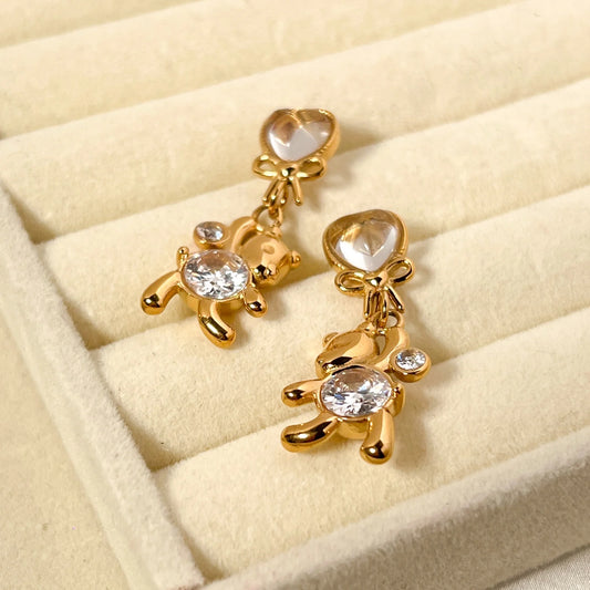 Crystal Cuddle Earrings - 18K Gold Plated