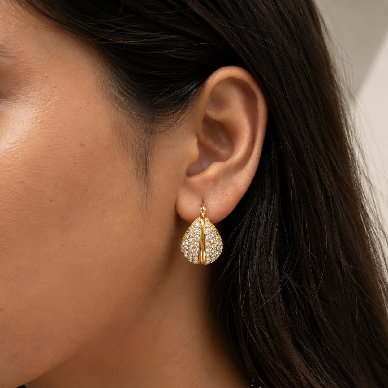 Moon Bubble Hoops Earrings - 18K Gold Plated