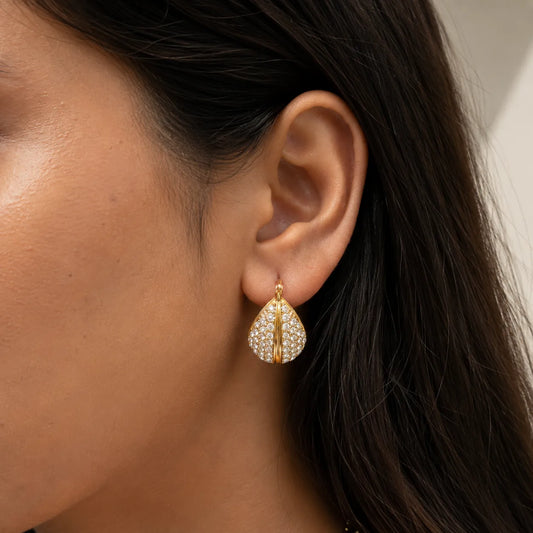Moon Bubble Hoops Earrings - 18K Gold Plated