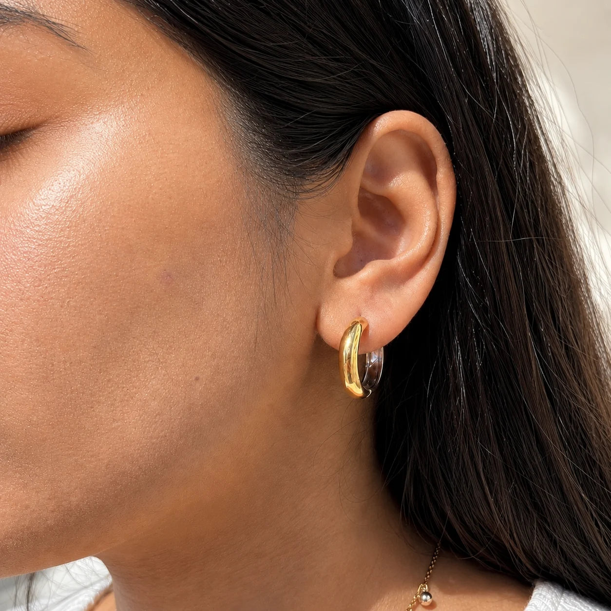 Day & Night Hoops Earrings - 18K Gold Plated
