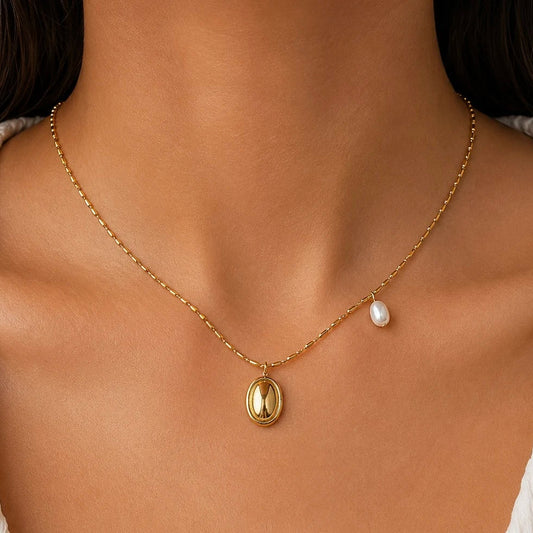 Pearl & Promise Necklace - 18K Gold Plated