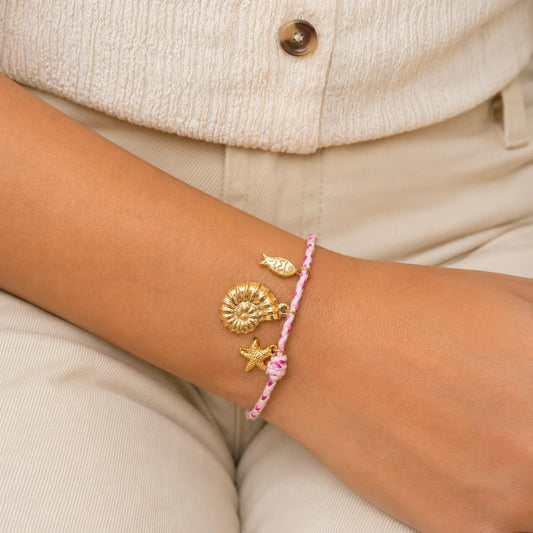 Everyday Charm Thread Bracelet - 18K Gold Plated