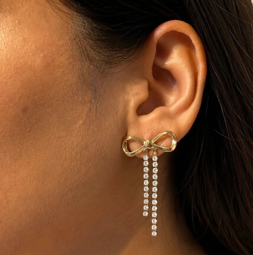 Ballerina Bow Earrings - 18K Gold Plated
