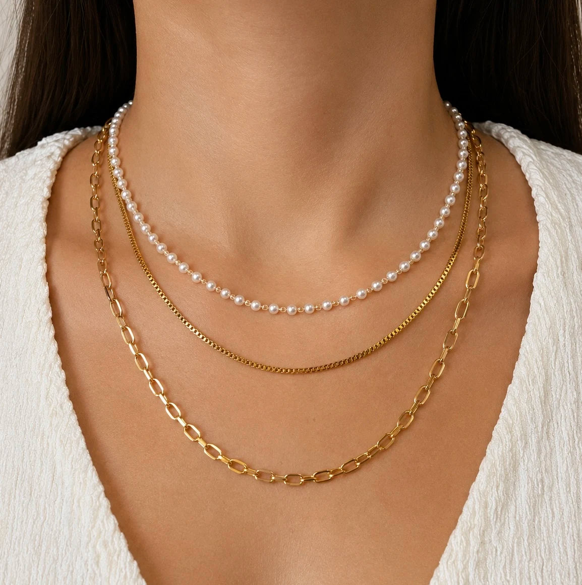 Celene Layered Necklace - 18K Gold Plated