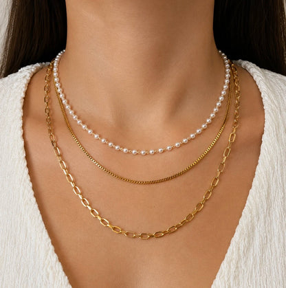 Celene Layered Necklace - 18K Gold Plated