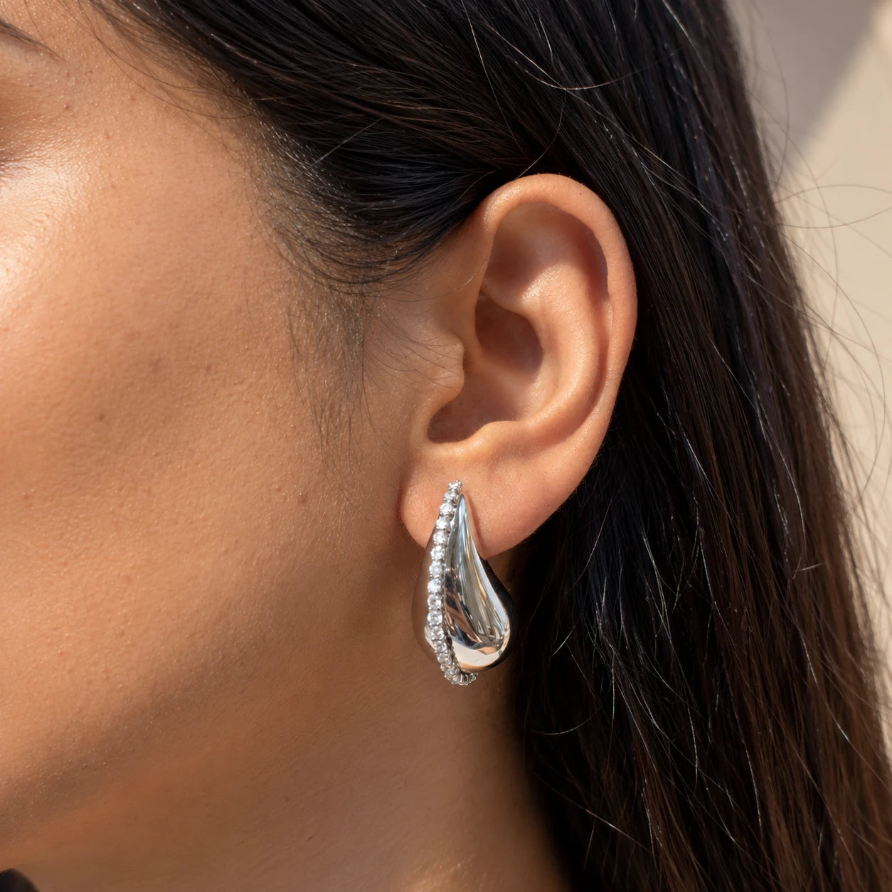 Moonlit Pave Earrings - 18K Gold Plated