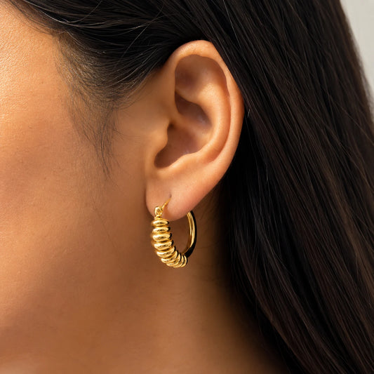 Lara Hoop Earrings - 18K Gold Plated