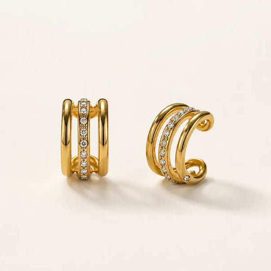 Double Orbit Ear Cuff - 18K Gold Plated