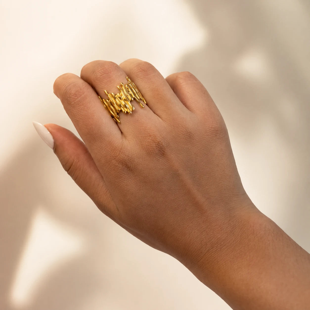 Urban Edge Ring - 18K Gold Plated