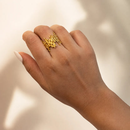 Urban Edge Ring - 18K Gold Plated