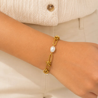 Tied in Pearl Bracelet - 18K Gold Plated