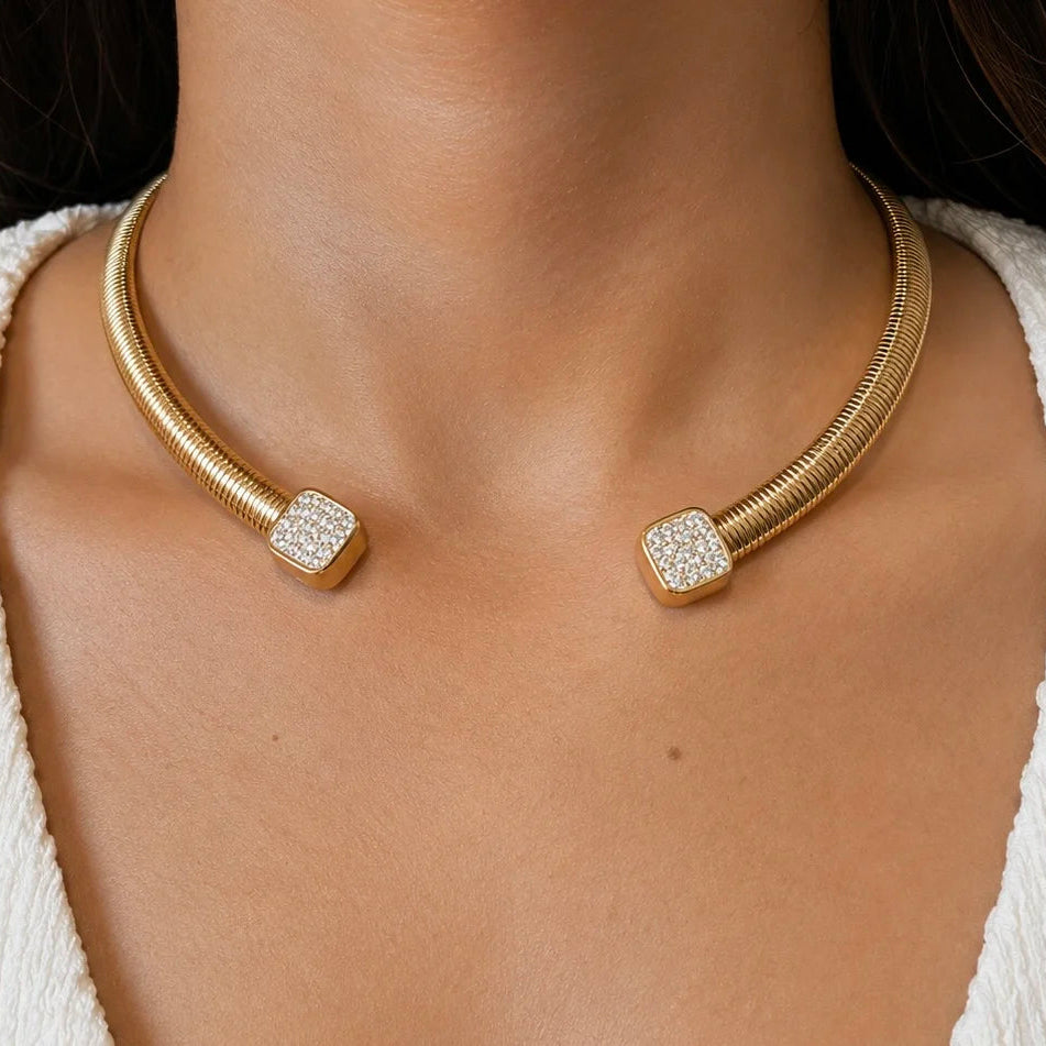 Orbit Cuff Necklace - 18K Gold Plated