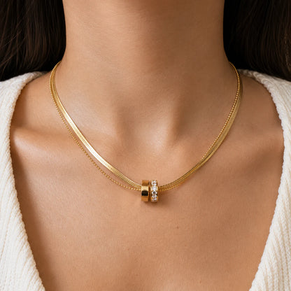 Chain Code Necklace - 18K Gold Plated