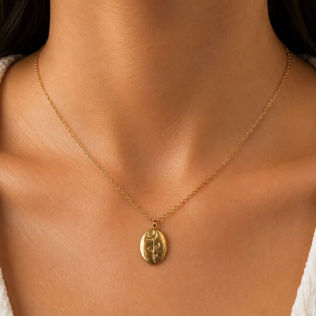 Roselle Pendant Necklace - 18K Gold Plated