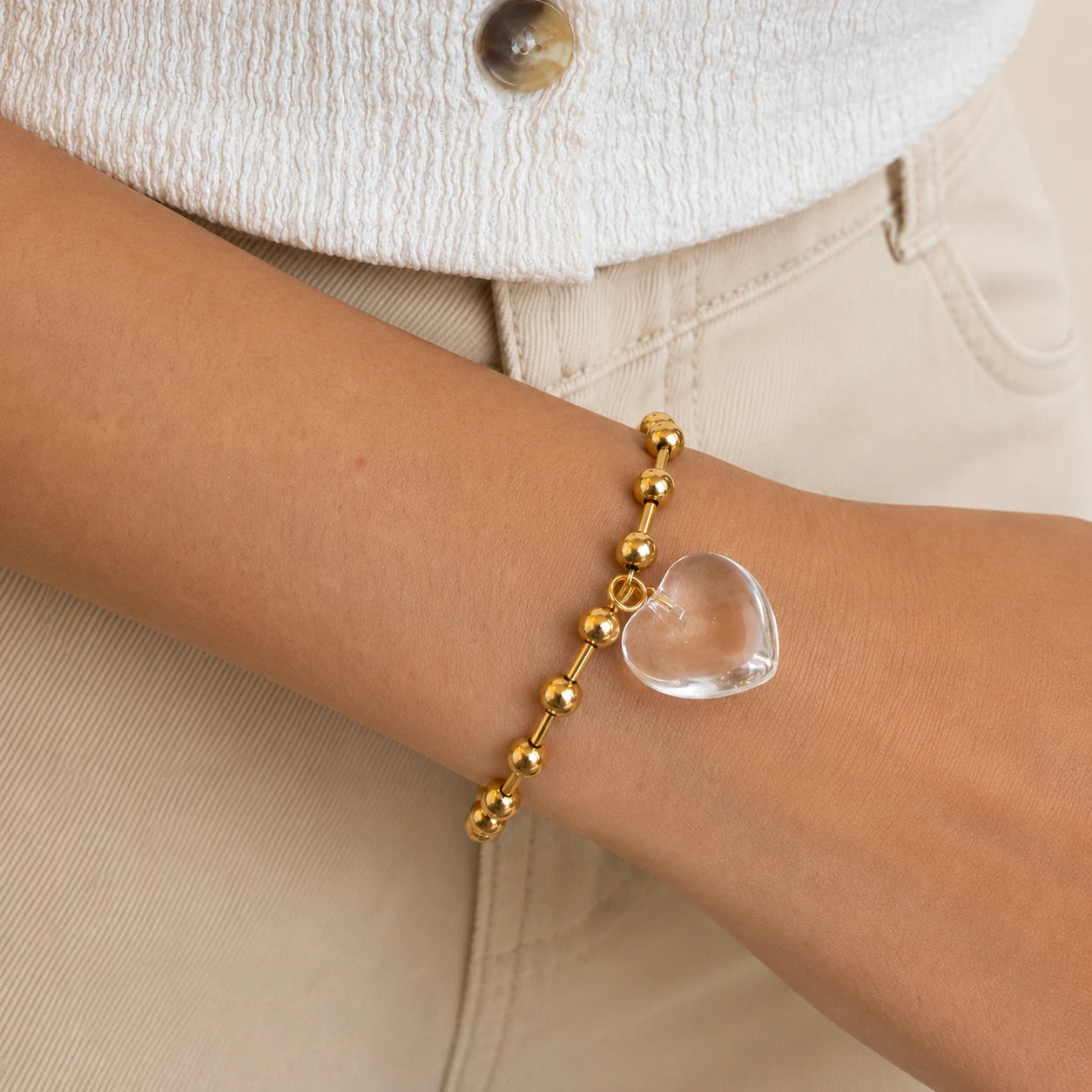 Crystal Love Bracelet - 18K Gold Plated
