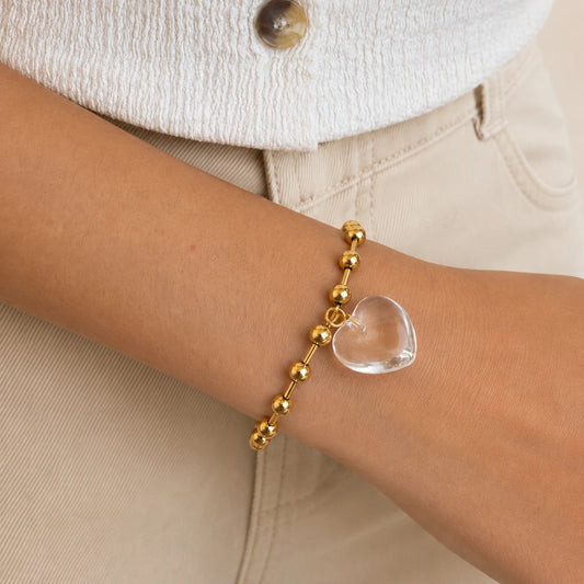 Crystal Love Bracelet - 18K Gold Plated