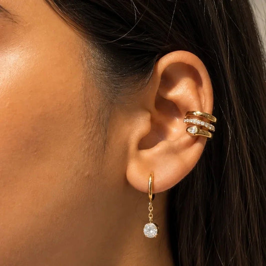 Double Orbit Ear Cuff - 18K Gold Plated