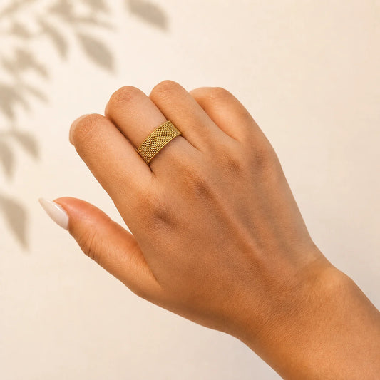 Rhythm Band Ring - 18K Gold Plated