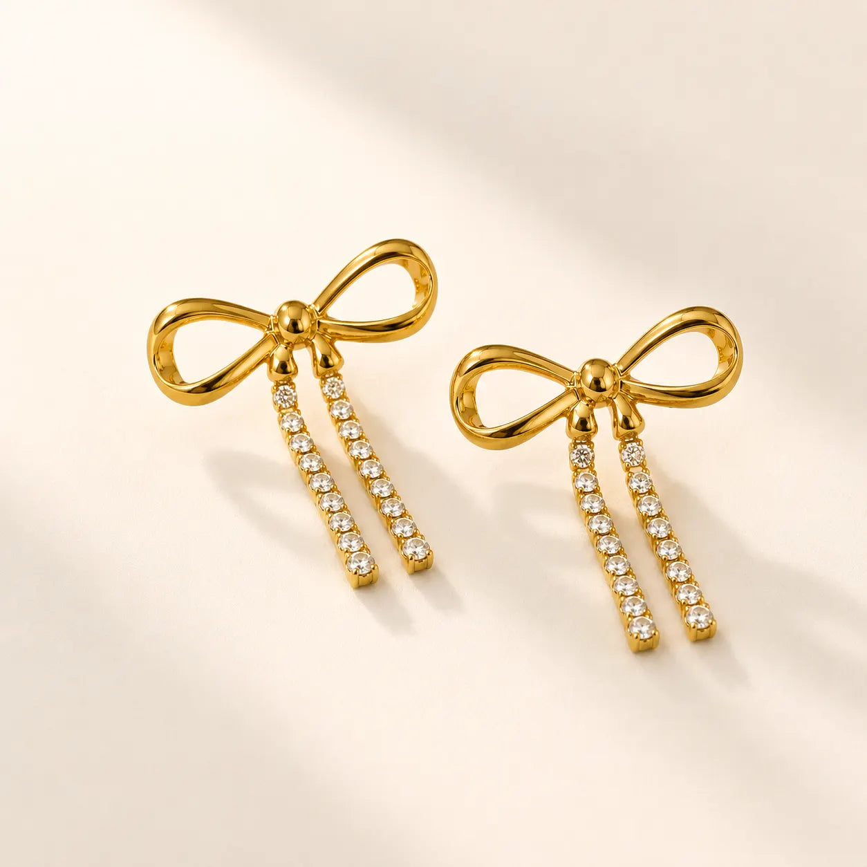 Ballerina Bow Earrings - 18K Gold Plated