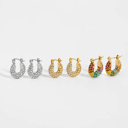 Galaxy Gleam Hoops Earrings - 18K Gold Plated