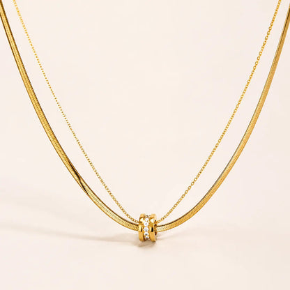 Chain Code Necklace - 18K Gold Plated