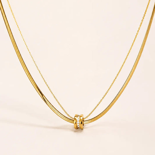 Chain Code Necklace - 18K Gold Plated