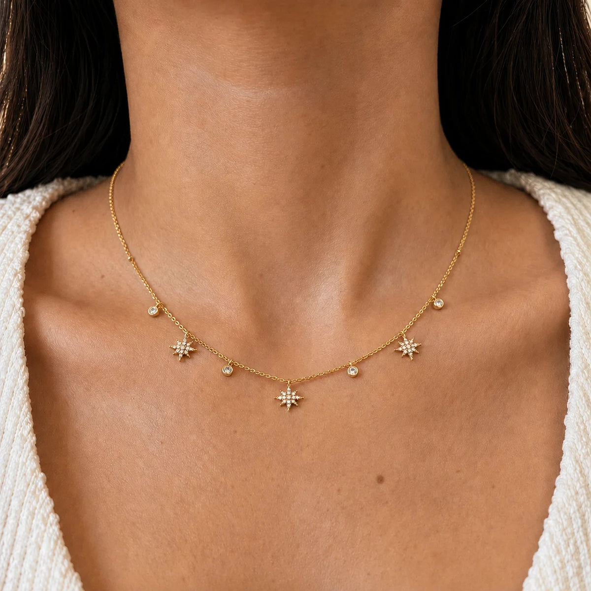 Sparkle Drop Necklace - 18k Gold Plated