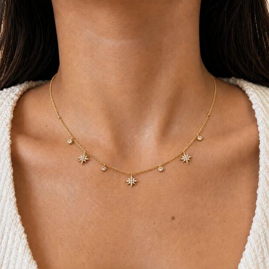 Sparkle Drop Necklace - 18k Gold Plated