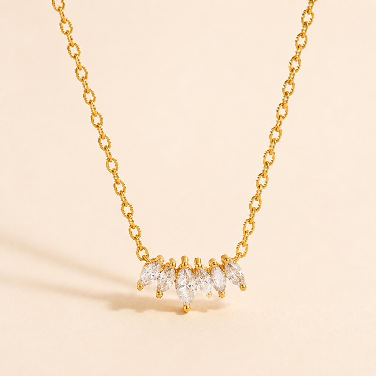Crystal Drop Necklace - 18K Gold Plated
