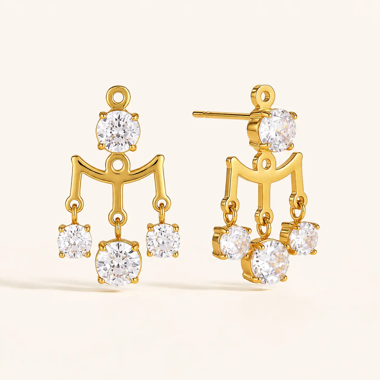 Dancing Stones Earrings - 18K Gold Plated