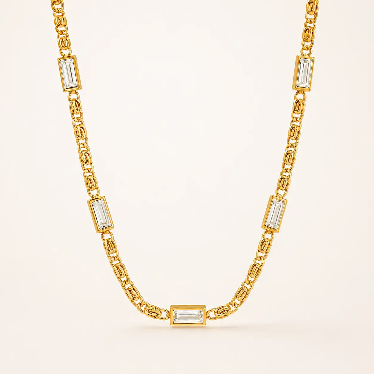 Baguette Beat Necklace - 18K Gold Plated