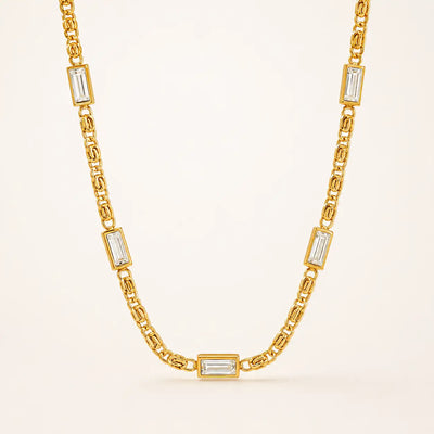 Baguette Beat Necklace - 18K Gold Plated