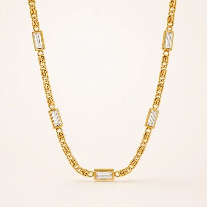 Baguette Beat Necklace - 18K Gold Plated