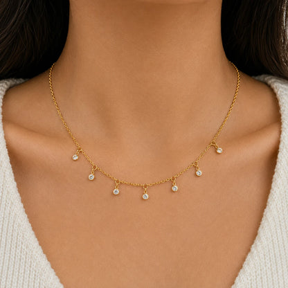 Glint Drop Necklace - 18K Gold Plated