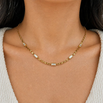 Baguette Beat Necklace - 18K Gold Plated