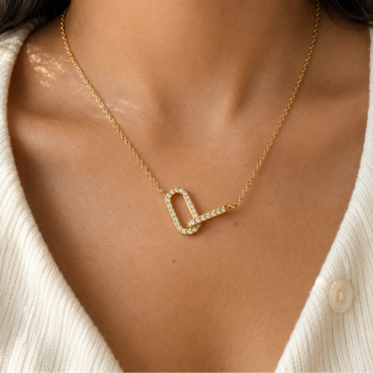Linked by Love Necklace - 18K Gold Plated