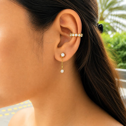 Pavé Hug Ear Cuff - 18K Gold Plated